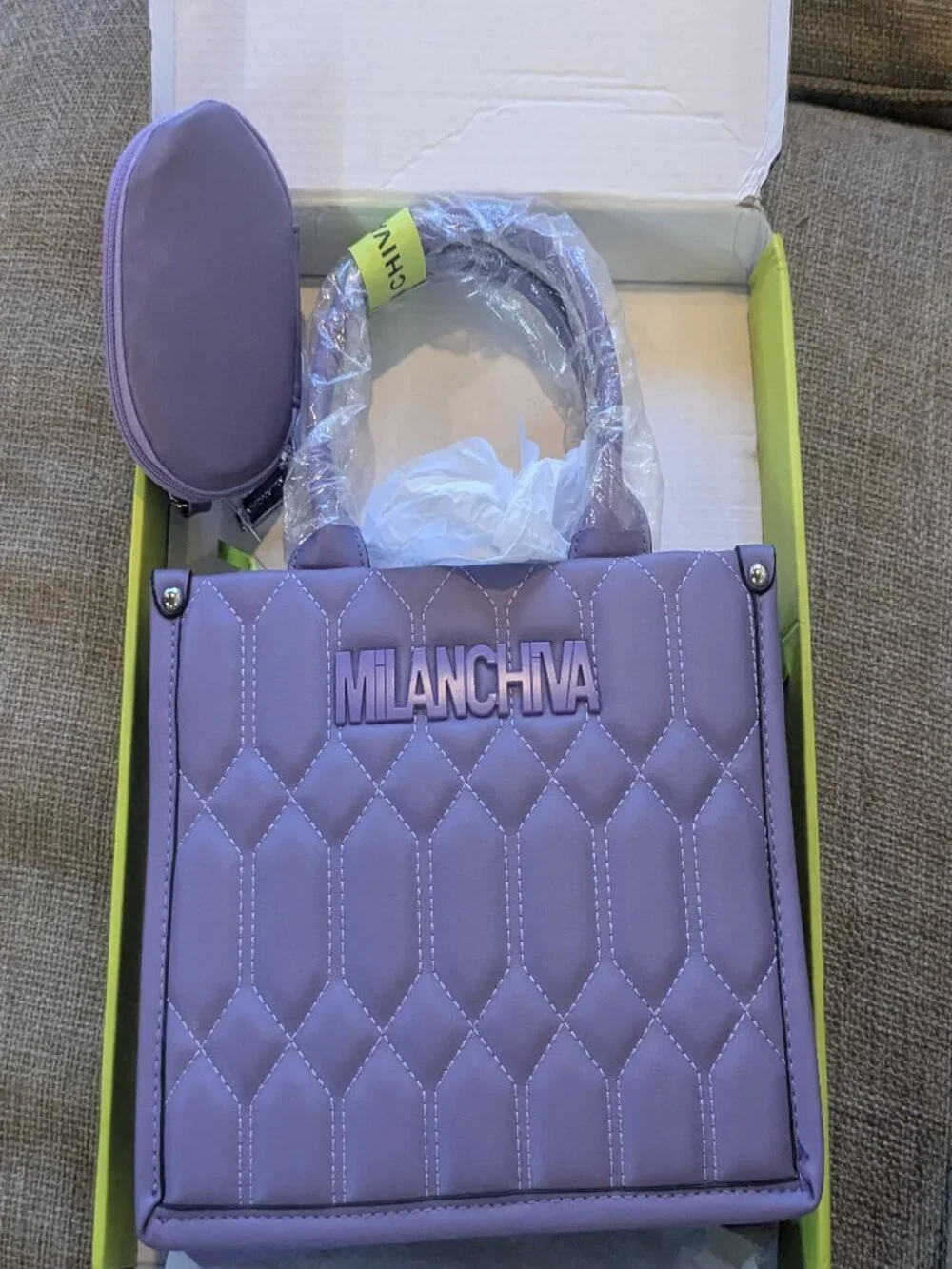 Milanchiva Quilted Crossbody Bag Set NWT Lavender